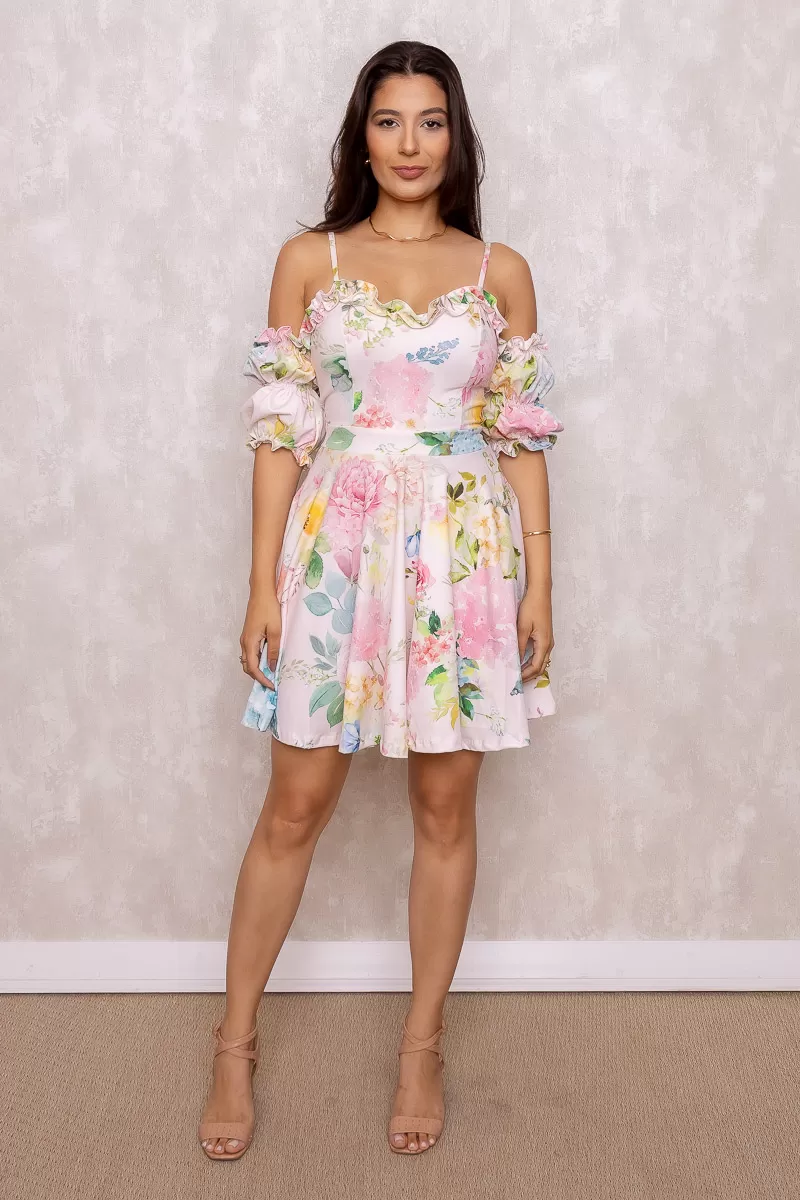 Limone - Dress Limone Swirled Neckline Gypsy Pink Print - 1001450
