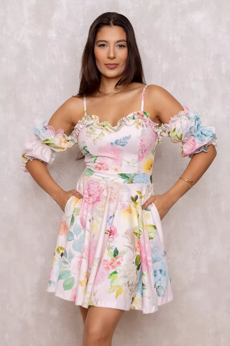 Limone - Dress Limone Swirled Neckline Gypsy Pink Print - 1001450