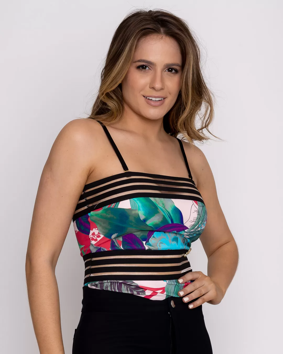 Miss Misses - Body Miss Misses elastic detail Pink Print - 10002563