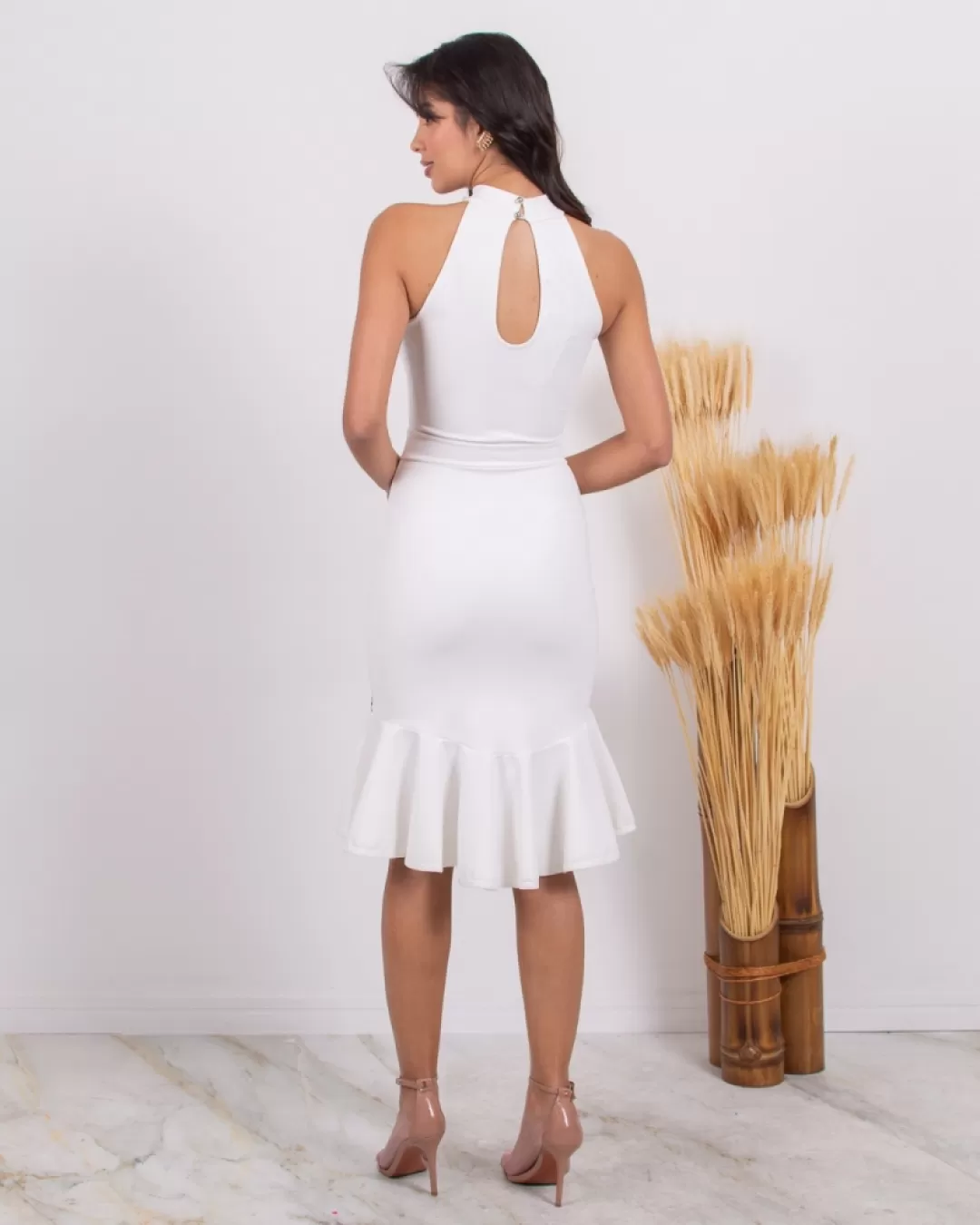 Miss Misses - Misses high collar dress with Offwhite detail - 10004690 Miss Misses - Misses high collar dress with Offwhite detail - 10004690