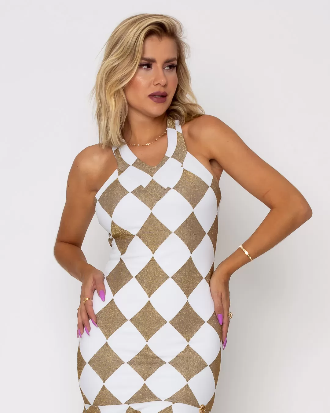 Miss Misses - Dress Misses White Gold Crossed Tube - 10006151 Miss Misses - Dress Misses White Gold Crossed Tube - 10006151