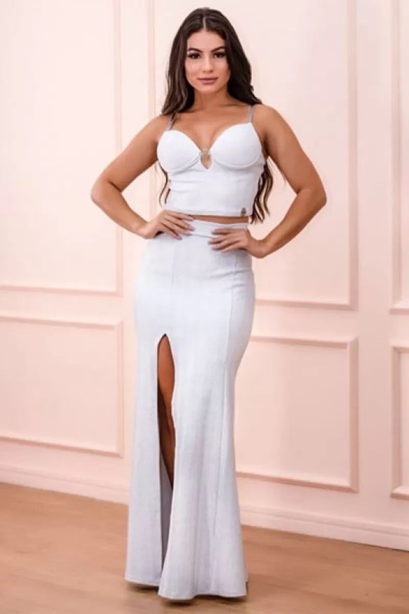 Miss Misses - Fitness Set Top and Misses Misses Pants and Long Skirt White/Silver 50012 - 10007146