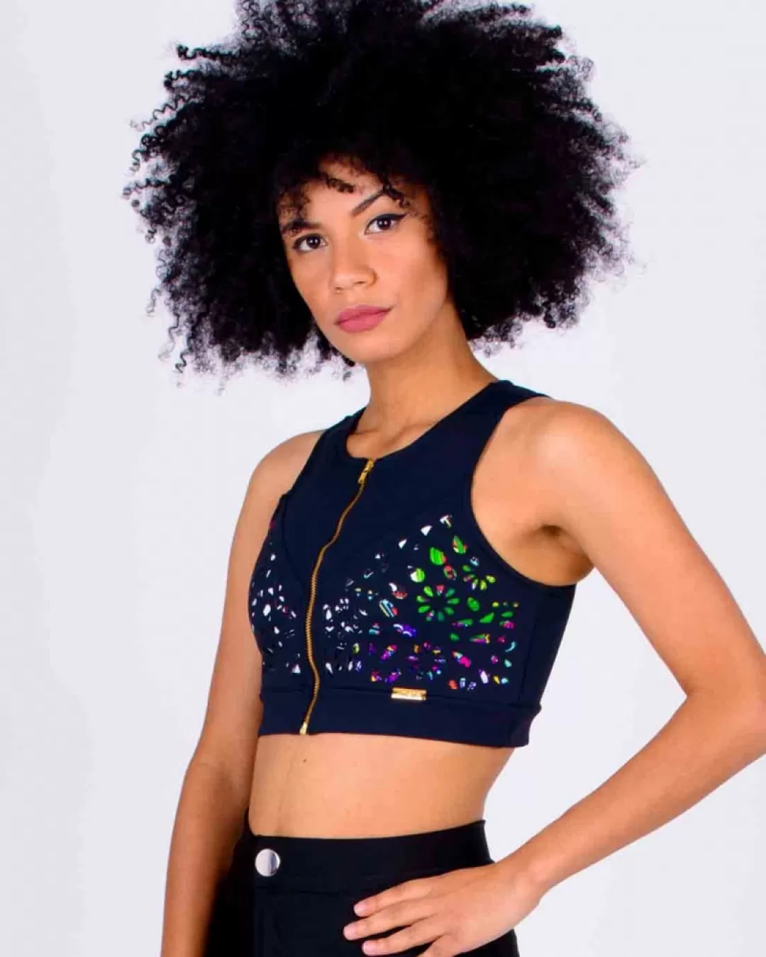 Limone - Cropped Limone tiras decote Preto 02-274 - 10009626