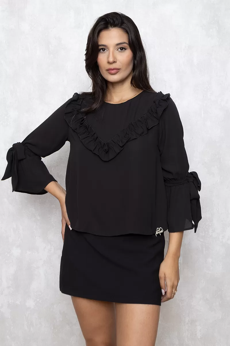 Miss Misses - Miss Misses Shirt with Black Frill 300049 - 10009497