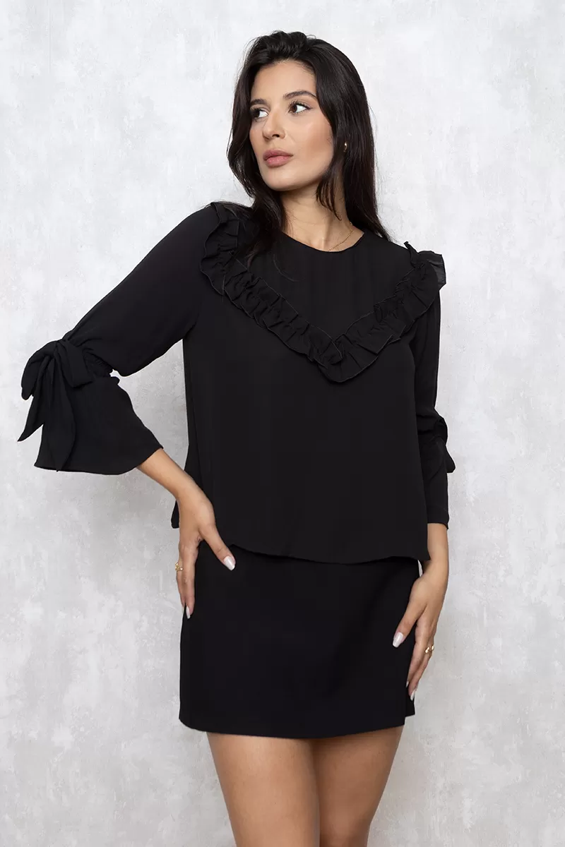 Miss Misses - Miss Misses Shirt with Black Frill 300049 - 10009497