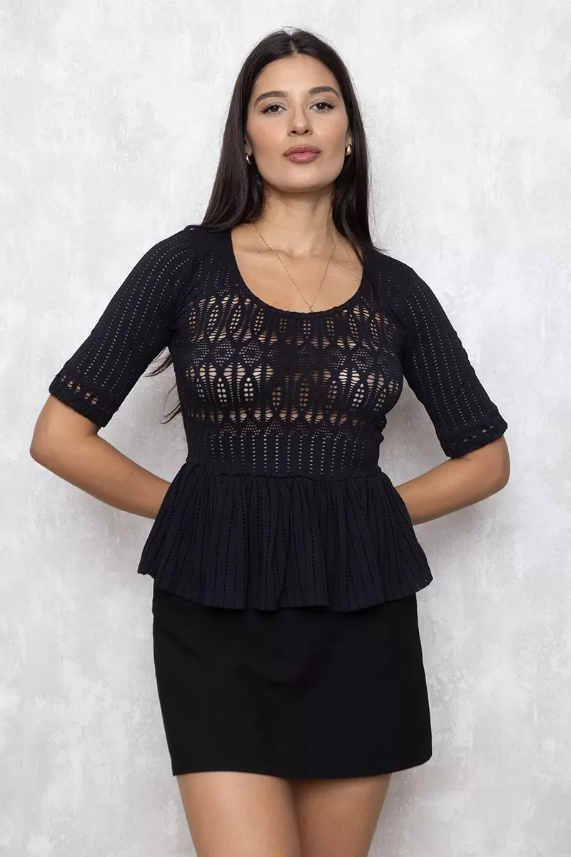 Miss Misses - Blusa Miss Misses rendada Preto 10615 - 10009832