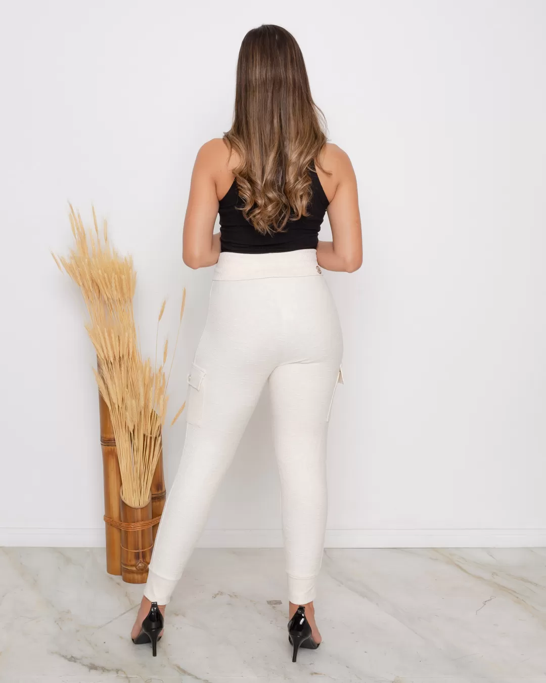 Miss Misses - Pants Miss Misses OffWhite Side Detail 50287 - 10010062