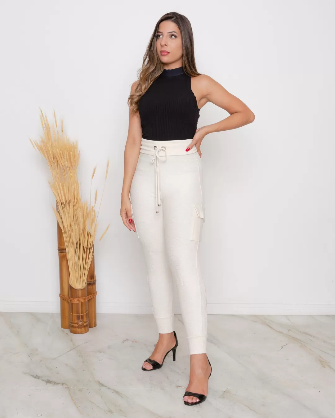 Miss Misses - Pants Miss Misses OffWhite Side Detail 50287 - 10010062