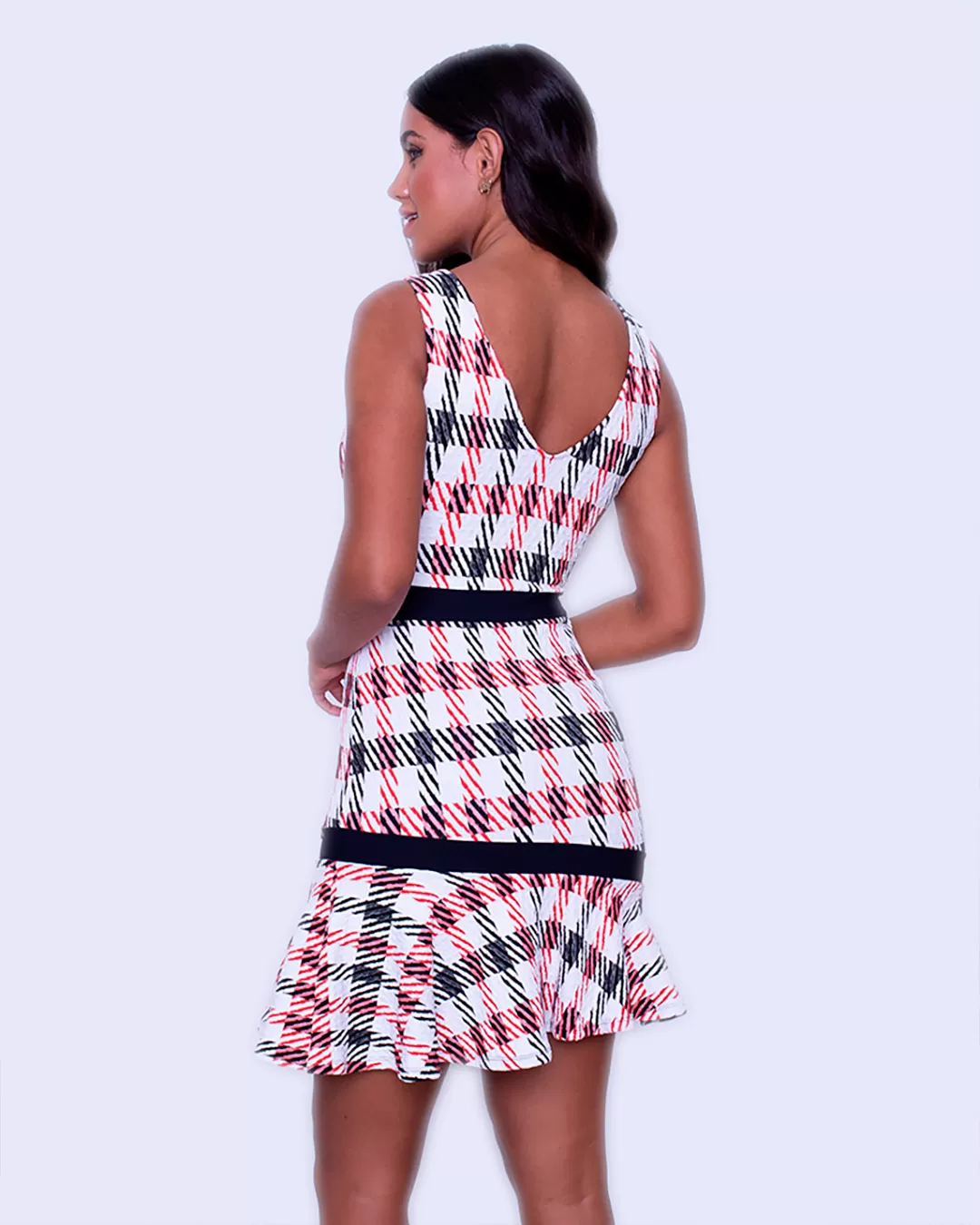 Miss Misses - Misses Misses Red Bell Chess Dress - 10010439 Miss Misses - Misses Misses Red Bell Chess Dress - 10010439
