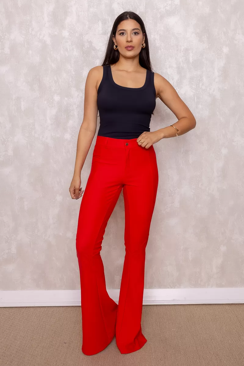 Miss Misses - Pants Miss Misses flare with Red cutout - 10010654 Miss Misses - Pants Miss Misses flare with Red cutout - 10010654