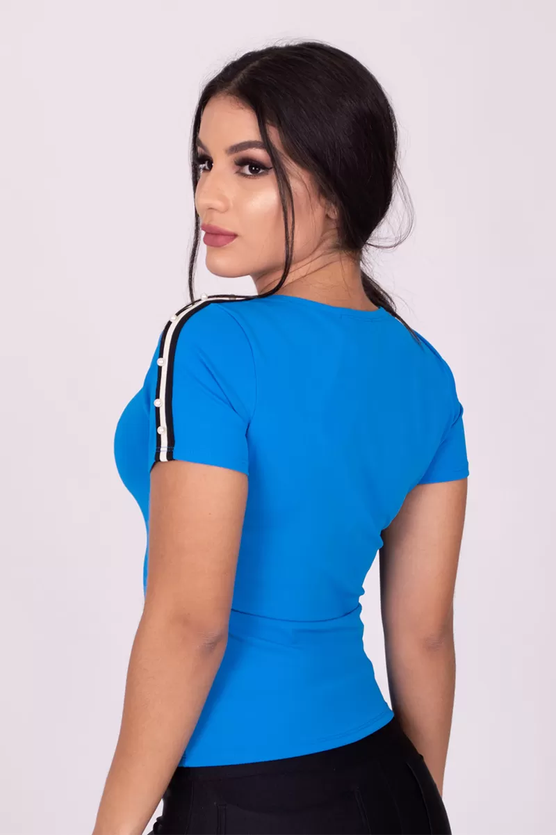 Miss Misses - Miss Misses Shirt with Dark Blue Detail 212313 - 10010588 Miss Misses - Miss Misses Shirt with Dark Blue Detail 212313 - 10010588