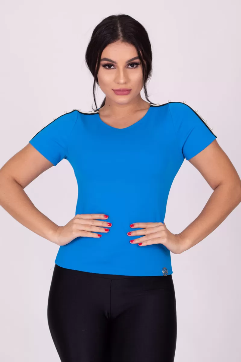 Miss Misses - Miss Misses Shirt with Dark Blue Detail 212313 - 10010588 Miss Misses - Miss Misses Shirt with Dark Blue Detail 212313 - 10010588
