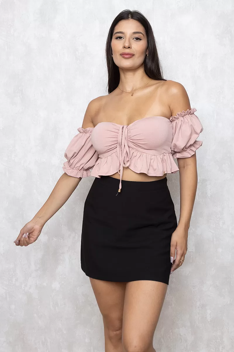 Limone - Cropped Limone Short Sleeve Pink 02-782 - 10011000