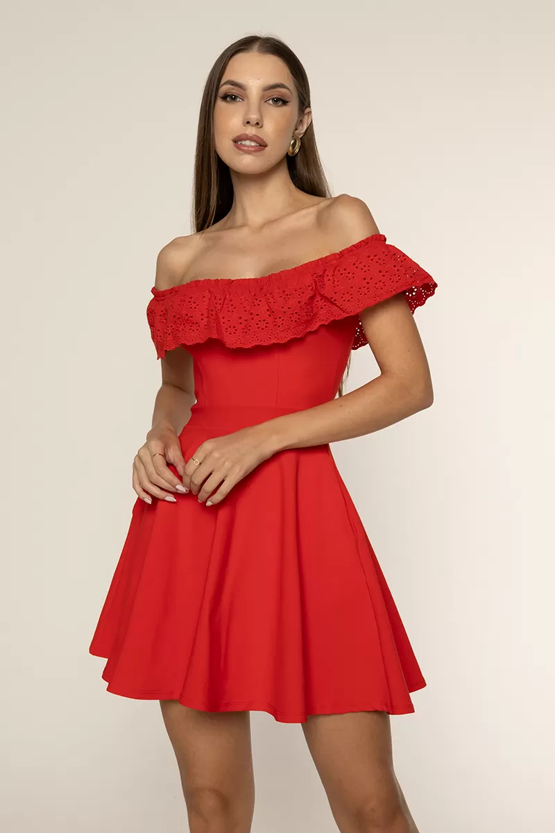 Miss Misses - Red frill smooth Misses Dress - 10011311