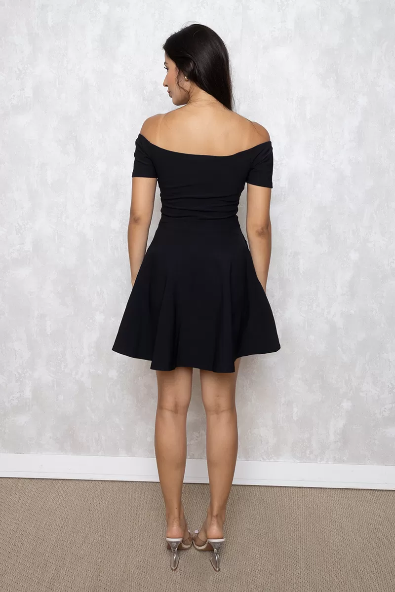 Miss Misses - Misses Black Shoulder-to-Shoulder Dress - 10011305 Miss Misses - Misses Black Shoulder-to-Shoulder Dress - 10011305