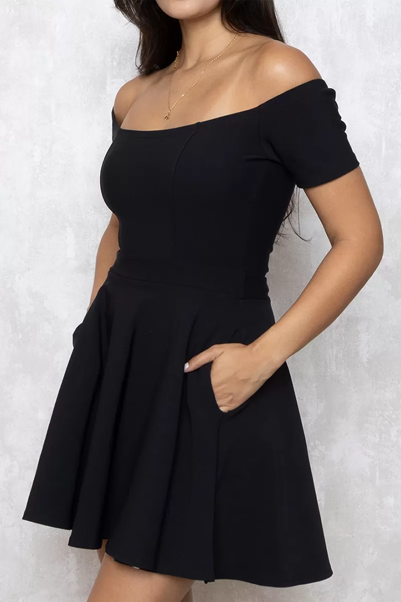 Miss Misses - Misses Black Shoulder-to-Shoulder Dress - 10011305 Miss Misses - Misses Black Shoulder-to-Shoulder Dress - 10011305