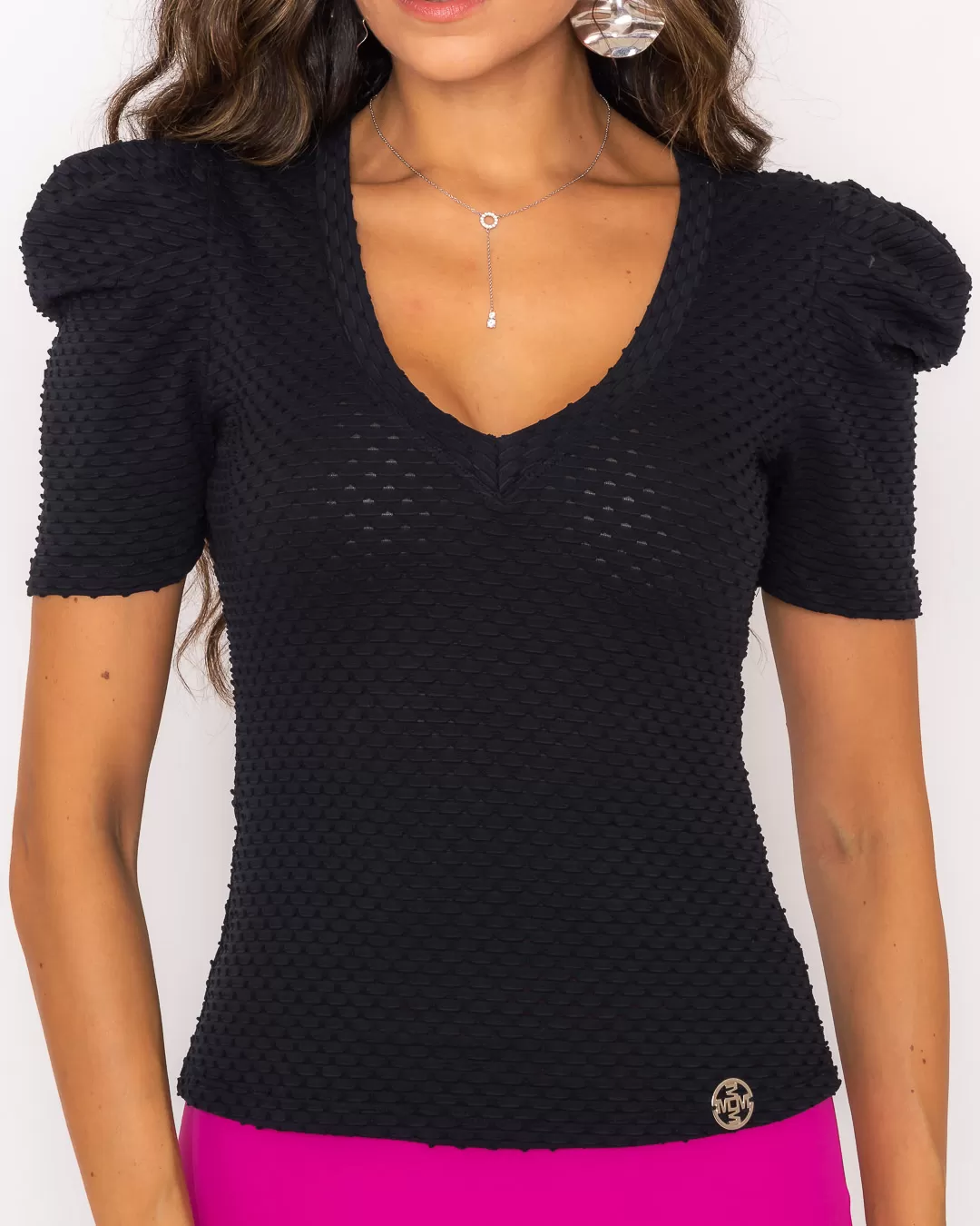 Miss Misses - Shirt Miss Misses Knit Dropped Sleeve Princess BLACK - 10011269 Miss Misses - Shirt Miss Misses Knit Dropped Sleeve Princess BLACK - 10011269