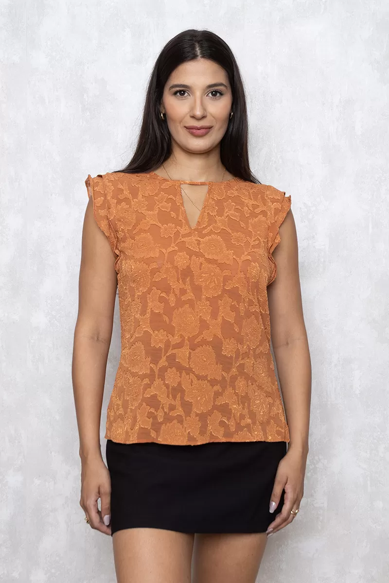 Unique Chic - ORANGE Unique Chic Shoulder-to-Shoulder Shirt - 10011715 Unique Chic - ORANGE Unique Chic Shoulder-to-Shoulder Shirt - 10011715