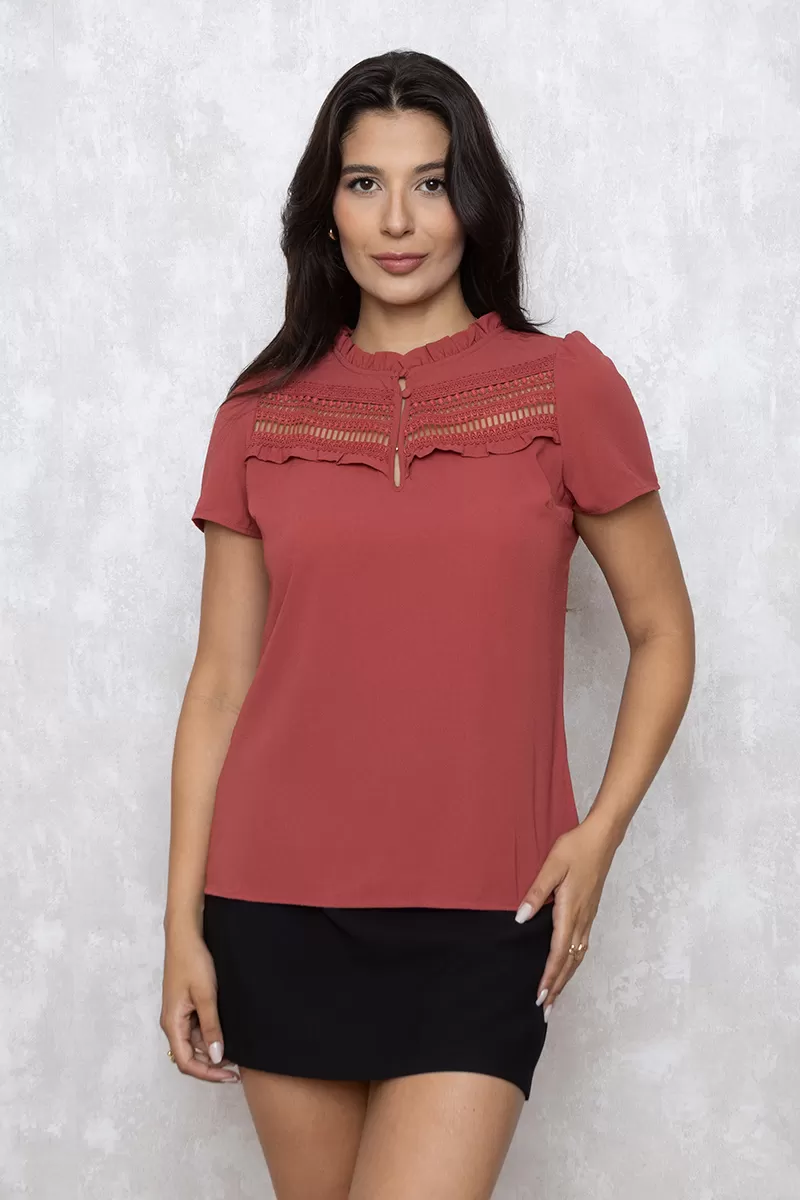 Unique Chic - Plain short sleeve EDGE shirt Ref:2242395 - 10011695 Unique Chic - Plain short sleeve EDGE shirt Ref:2242395 - 10011695