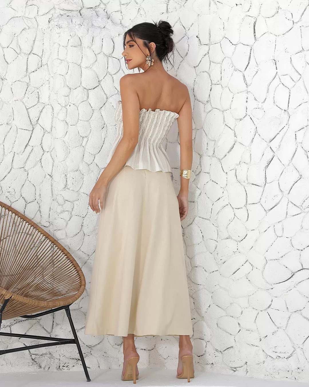 Miss Misses - Cropped Miss Misses Hopefully It Falls Striped Beige - 18492226 Miss Misses - Cropped Miss Misses Hopefully It Falls Striped Beige - 18492226