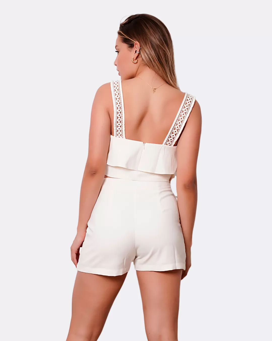 Limone - Fitness Set Top and Pants Limone cropped and short Offwhite 08-123 - 10007110 Limone - Fitness Set Top and Pants Limone cropped and short Offwhite 08-123 - 10007110