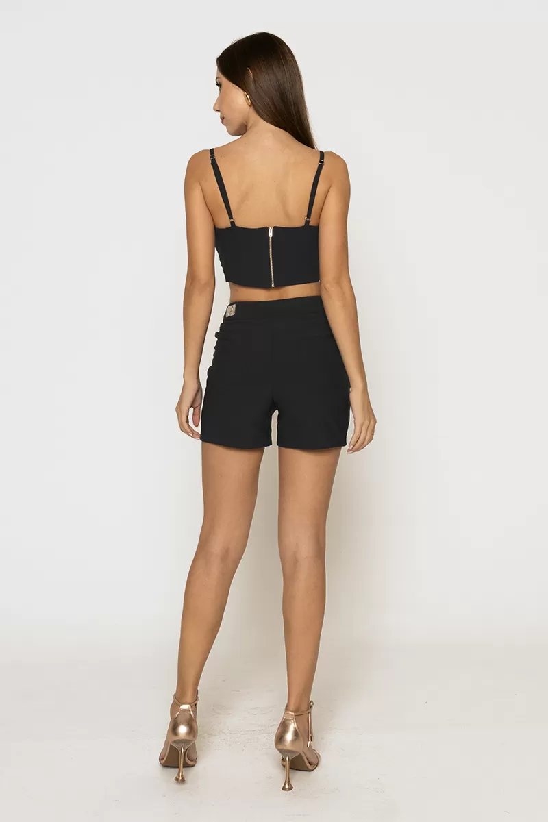 Limone - Fitness Set Top and Pants Limone cropped and shorts Black 08-099 - 10007081 Limone - Fitness Set Top and Pants Limone cropped and shorts Black 08-099 - 10007081
