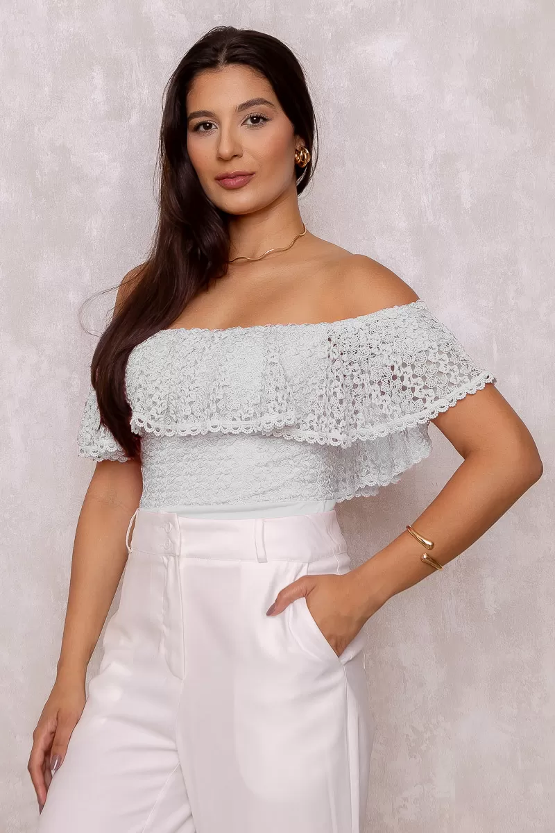 Limone - Body Limone laced with white frill - 10003837