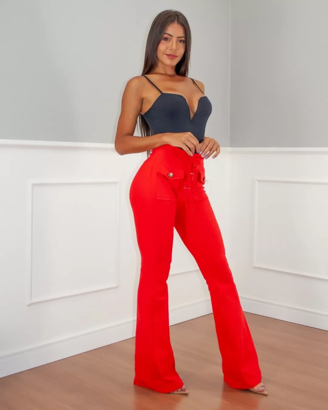 Miss Misses - Pants Miss Misses Red front pocket - 10006406 Miss Misses - Pants Miss Misses Red front pocket - 10006406