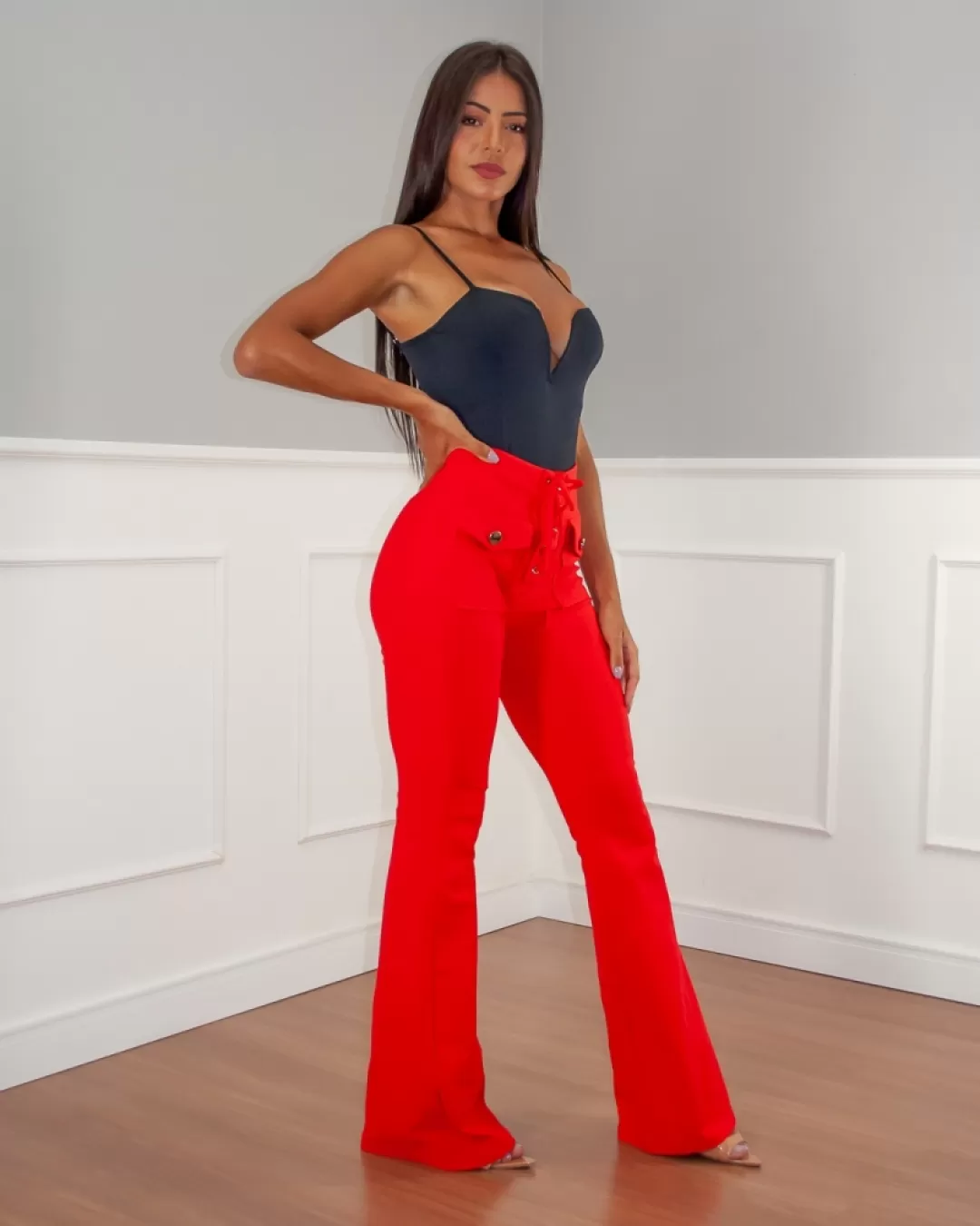 Miss Misses - Pants Miss Misses Red front pocket - 10006406 Miss Misses - Pants Miss Misses Red front pocket - 10006406