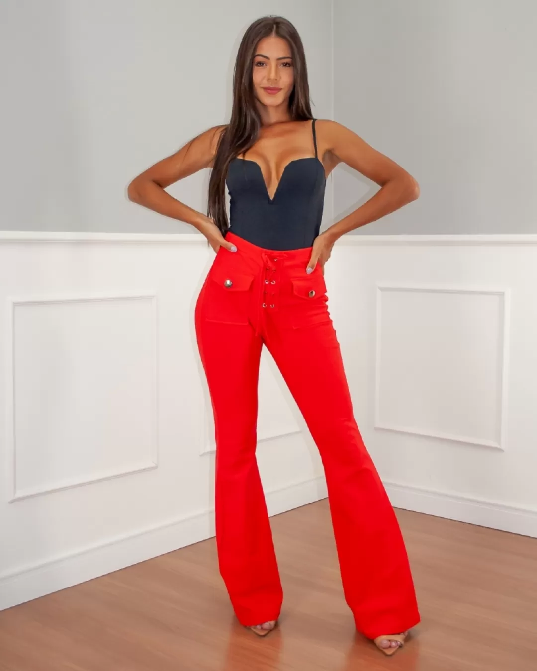 Miss Misses - Pants Miss Misses Red front pocket - 10006406 Miss Misses - Pants Miss Misses Red front pocket - 10006406