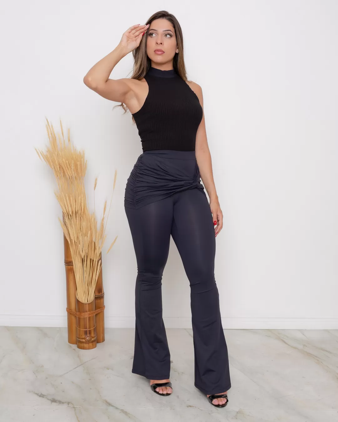 Miss Misses - Miss Misses Pants Pantsed with Black Knot - 10007097 Miss Misses - Miss Misses Pants Pantsed with Black Knot - 10007097