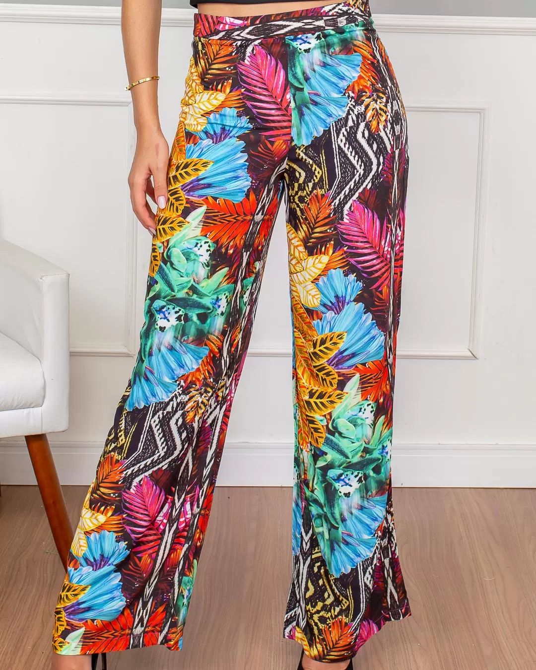 Miss Misses - Pants Miss Misses Pantalona Green Print - 10007117 Miss Misses - Pants Miss Misses Pantalona Green Print - 10007117