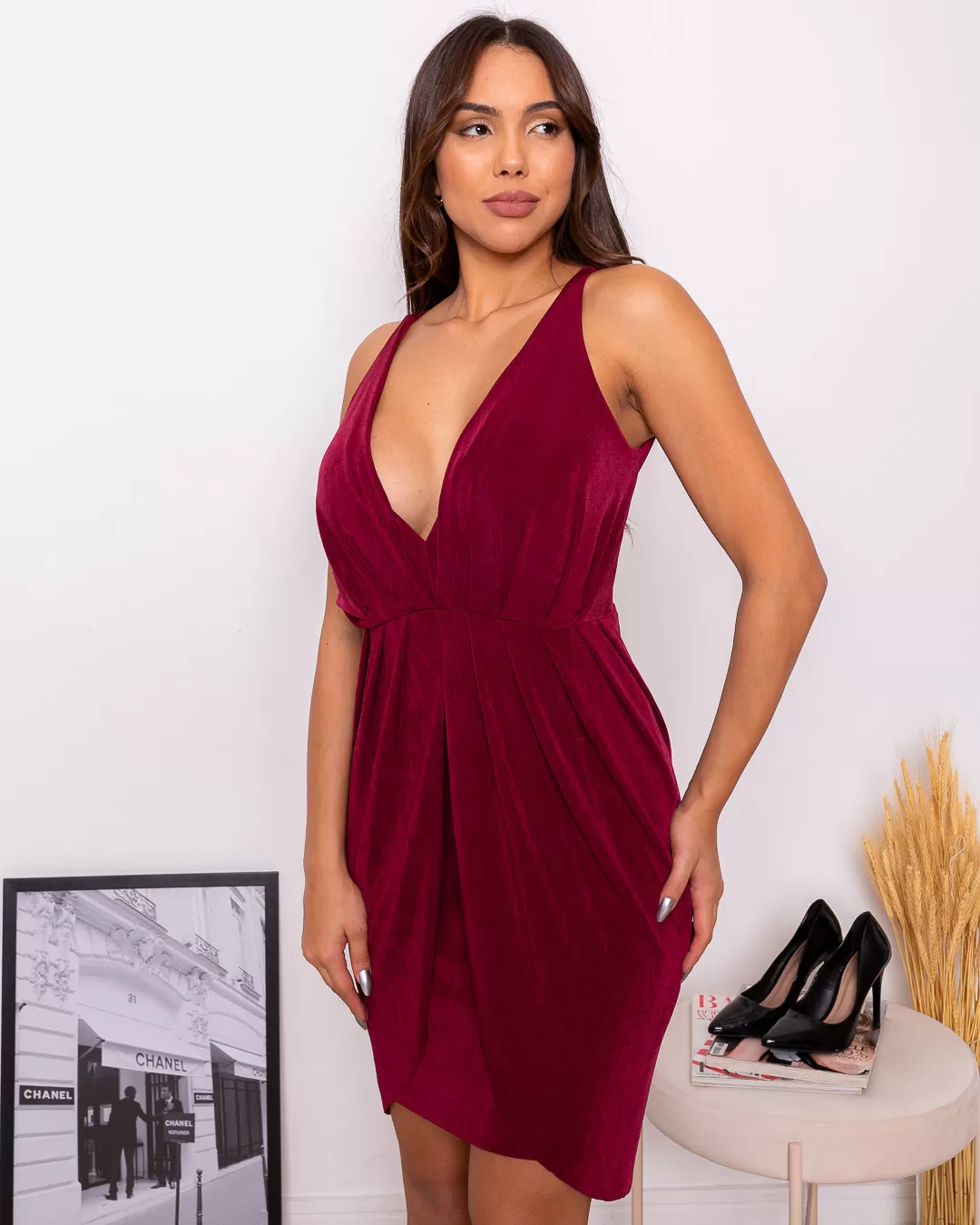 Limone - Dress Limone pleated neckline - 10003179 Limone - Dress Limone pleated neckline - 10003179