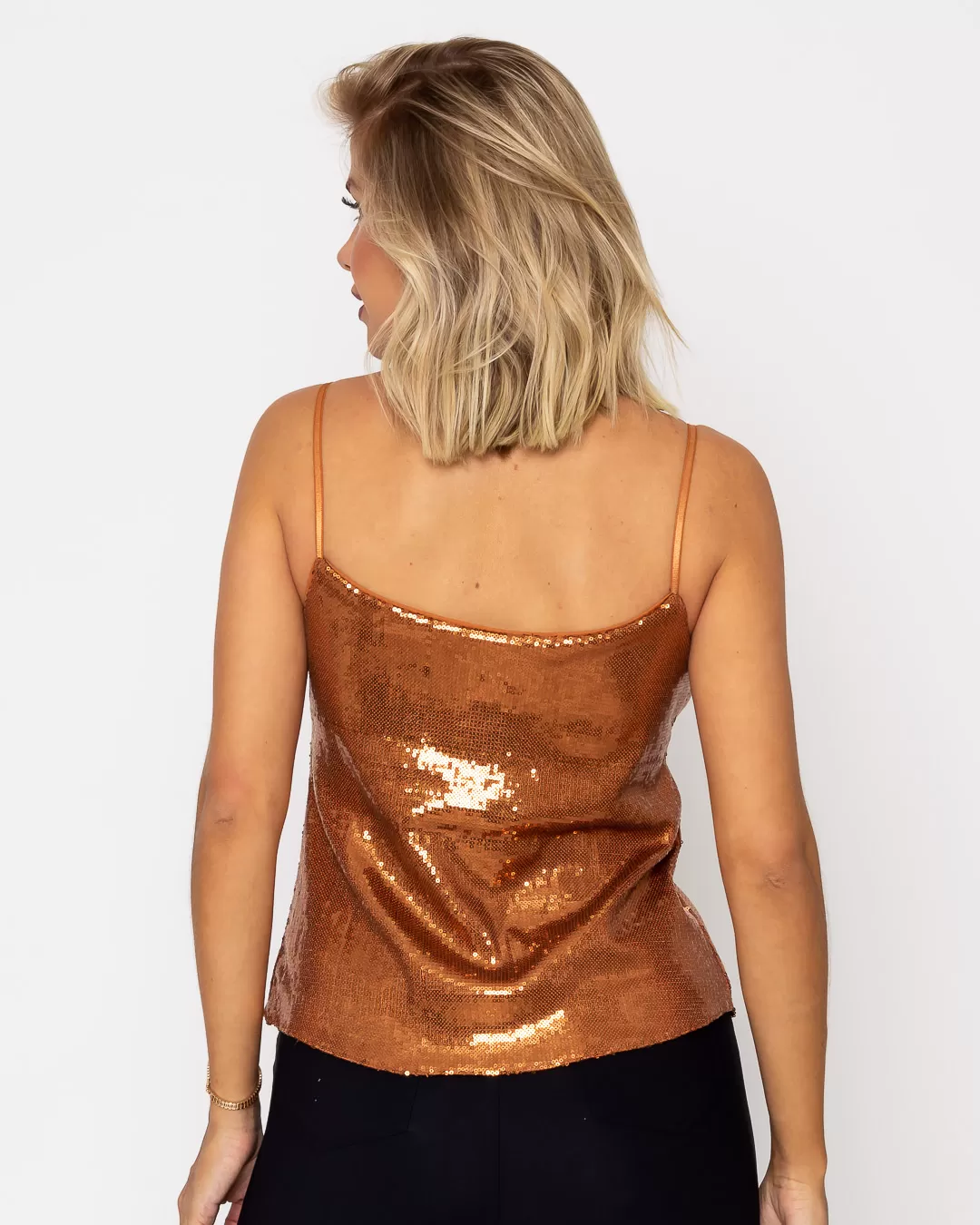 Karmani - Karmani shirt sequin with spaghetti strap Copper - 10007849 Karmani - Karmani shirt sequin with spaghetti strap Copper - 10007849
