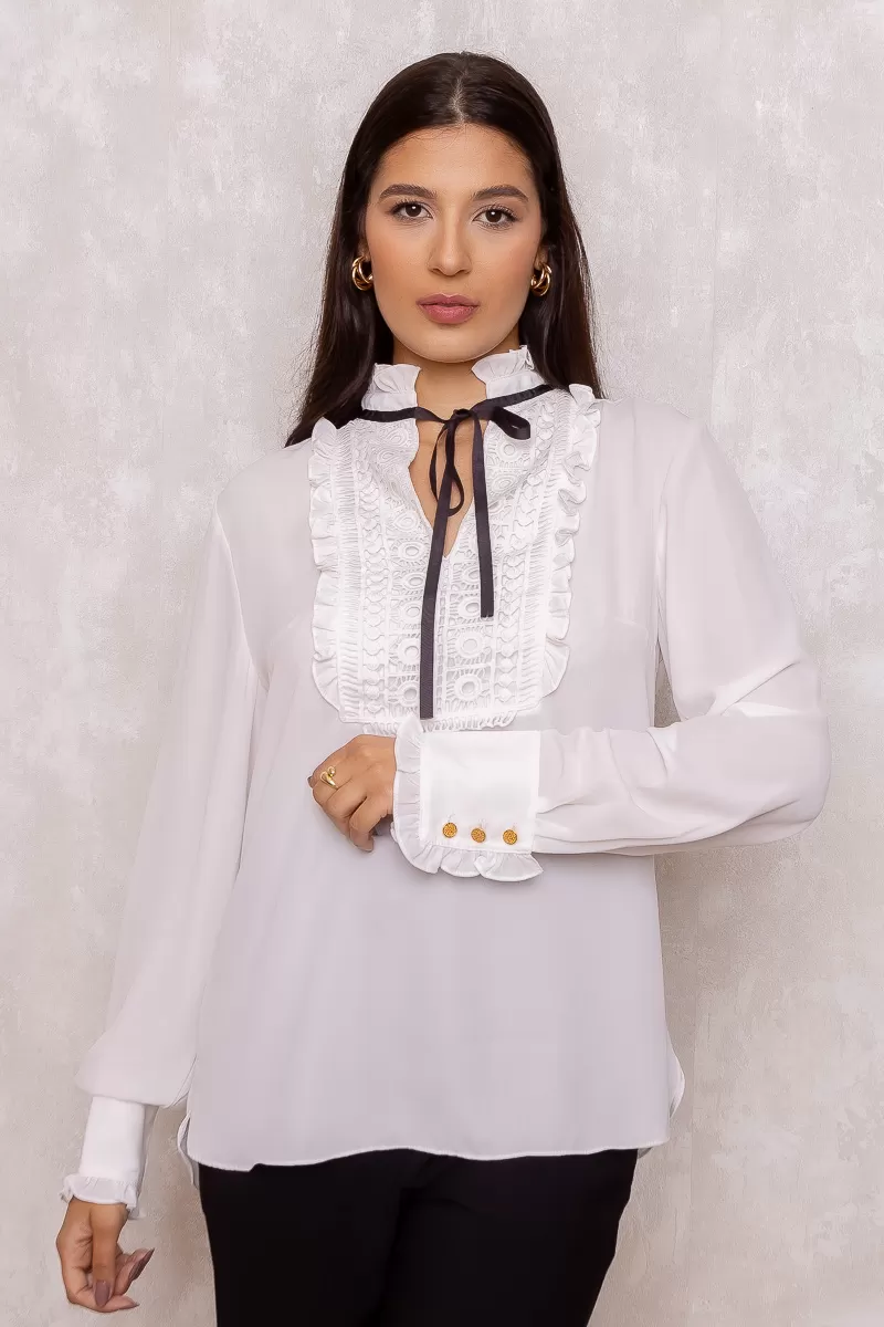 Karmani - Karmani crepe gripir Offwhite shirt - 10007615 Karmani - Karmani crepe gripir Offwhite shirt - 10007615