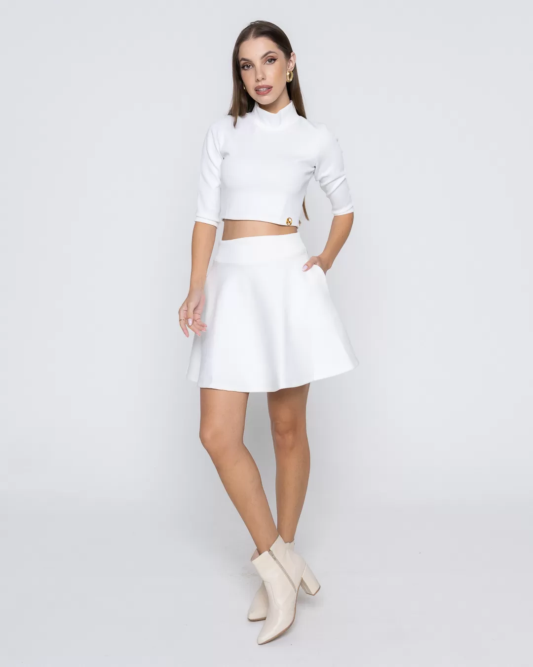 Miss Misses - Fitness Set Top and Pants Miss Misses cropped and Offwhite skirt - 10007230