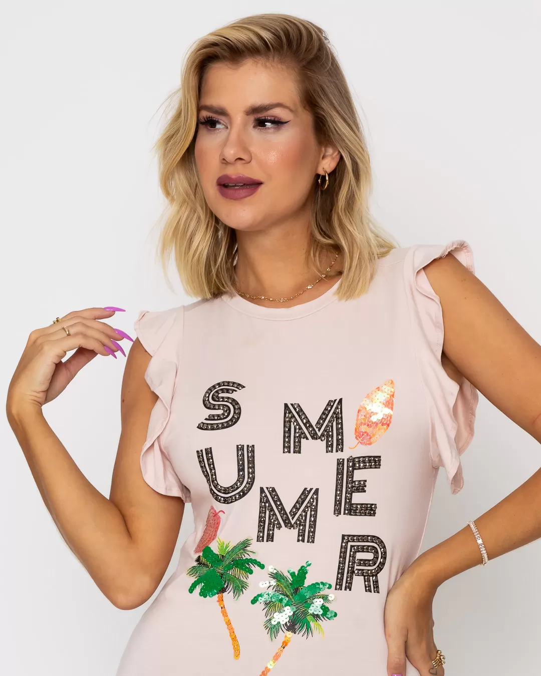 Limone - Limone shirt with pink detail - 10009459 Limone - Limone shirt with pink detail - 10009459