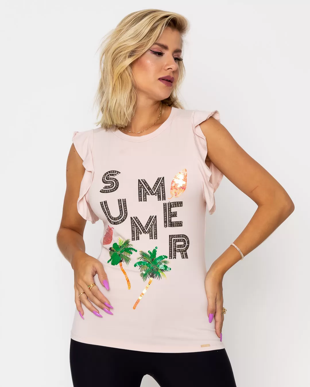 Limone - Limone shirt with pink detail - 10009459 Limone - Limone shirt with pink detail - 10009459