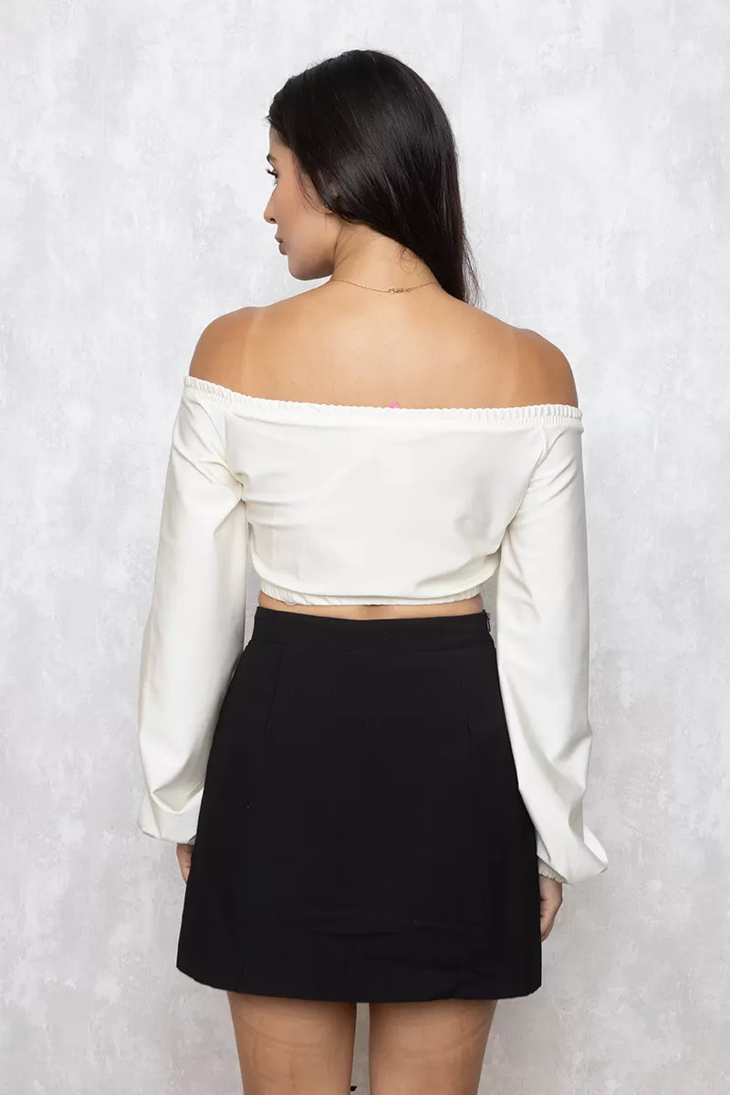 Miss Misses - Cropped Miss Misses zipper neckline OffWhite - 10009485
