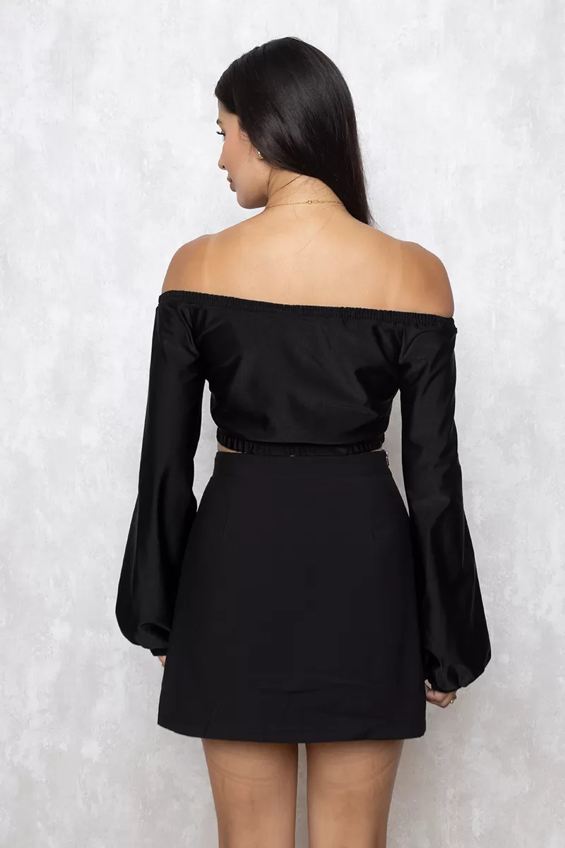 Miss Misses - Cropped Miss Misses zipper neckline Black - 10009483 Miss Misses - Cropped Miss Misses zipper neckline Black - 10009483