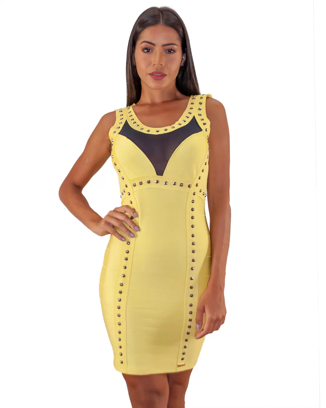 Limone - Dress Limone Fashions plain tube with yellow detail - 10002399 Limone - Dress Limone Fashions plain tube with yellow detail - 10002399