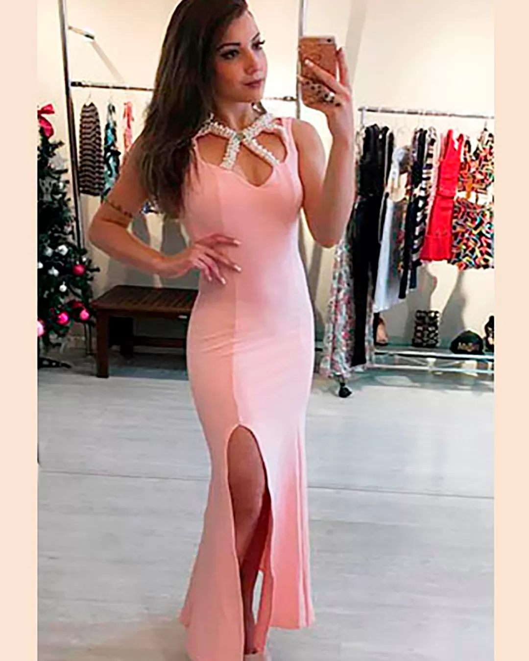 Miss Misses - Misses Misses Pink pearl detail dress - 10004283 Miss Misses - Misses Misses Pink pearl detail dress - 10004283