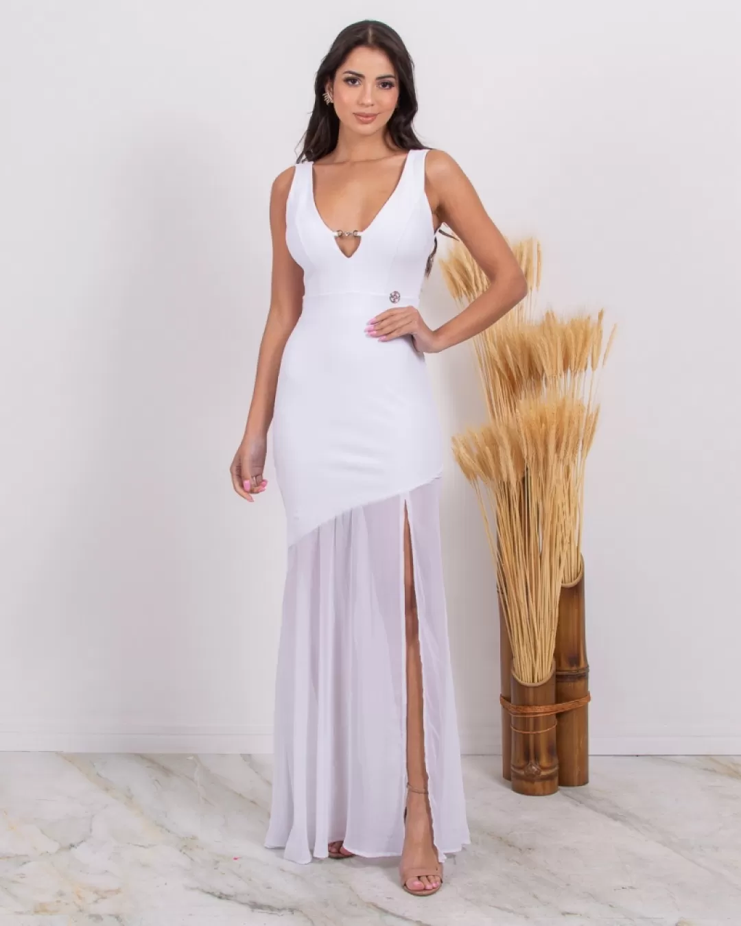 Miss Misses - Dress Misses White Chiffon Skirt - 10004556