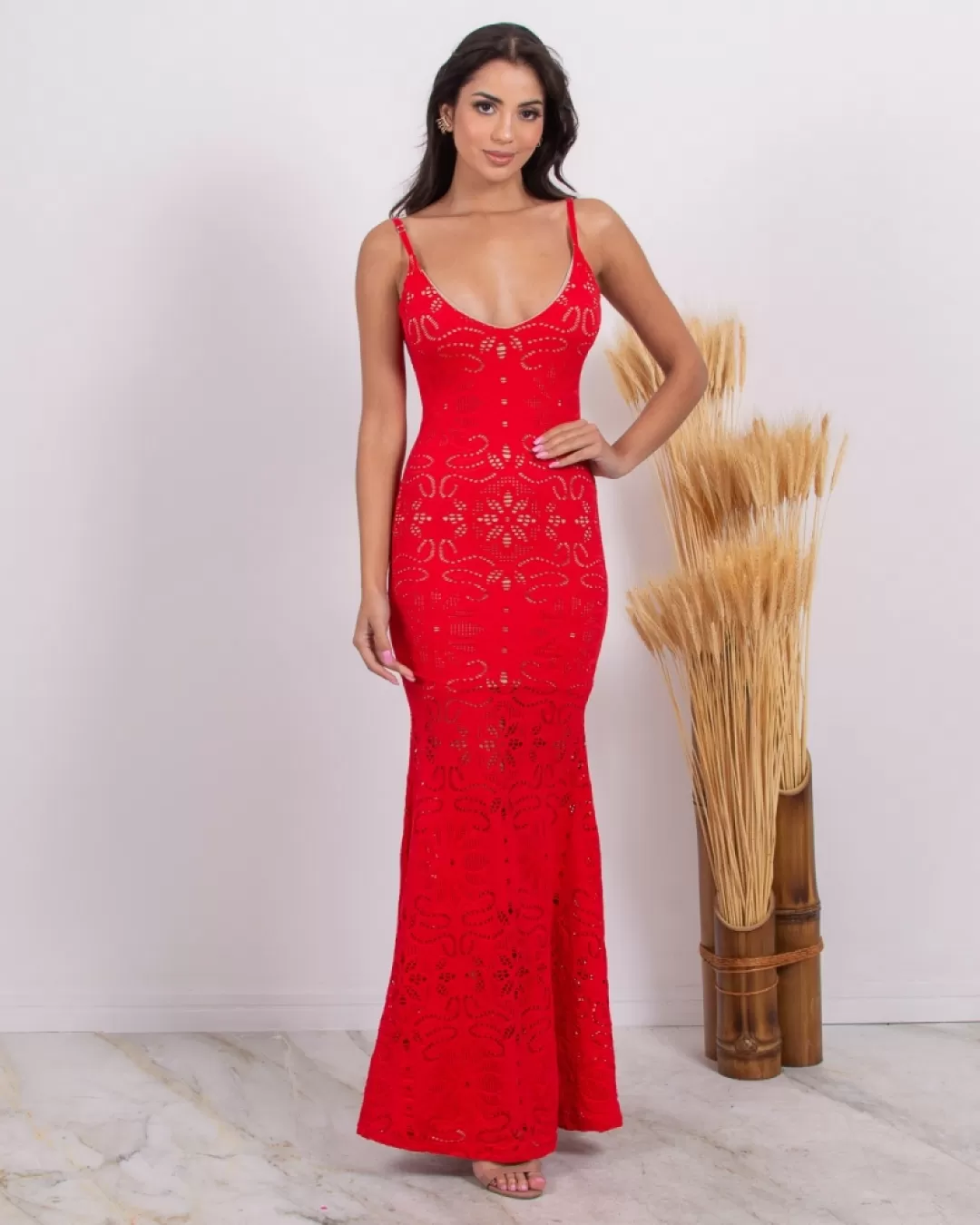 Limone - Dress Limone Red Lace Fashions - 10004524 Limone - Dress Limone Red Lace Fashions - 10004524