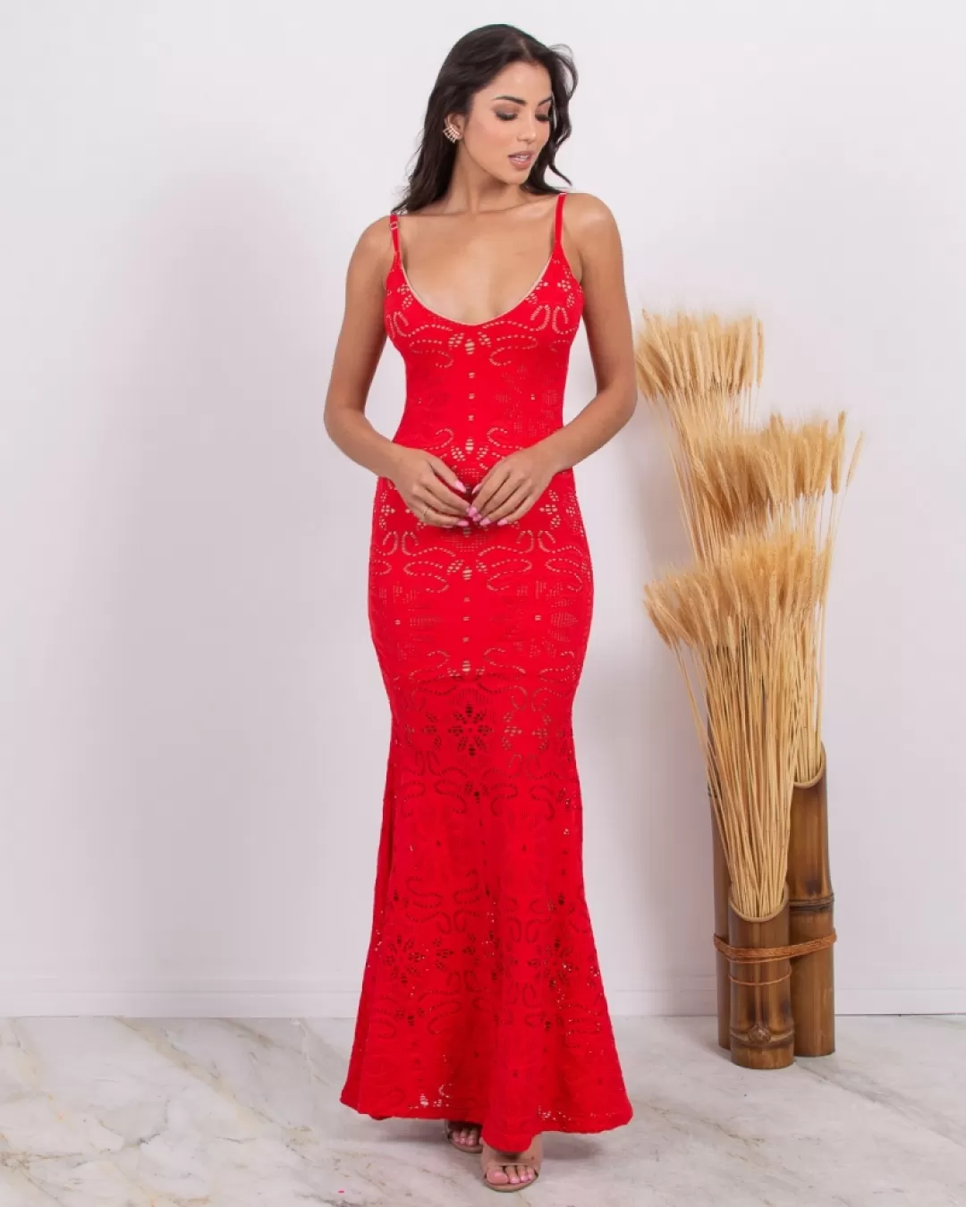 Limone - Dress Limone Red Lace Fashions - 10004524 Limone - Dress Limone Red Lace Fashions - 10004524