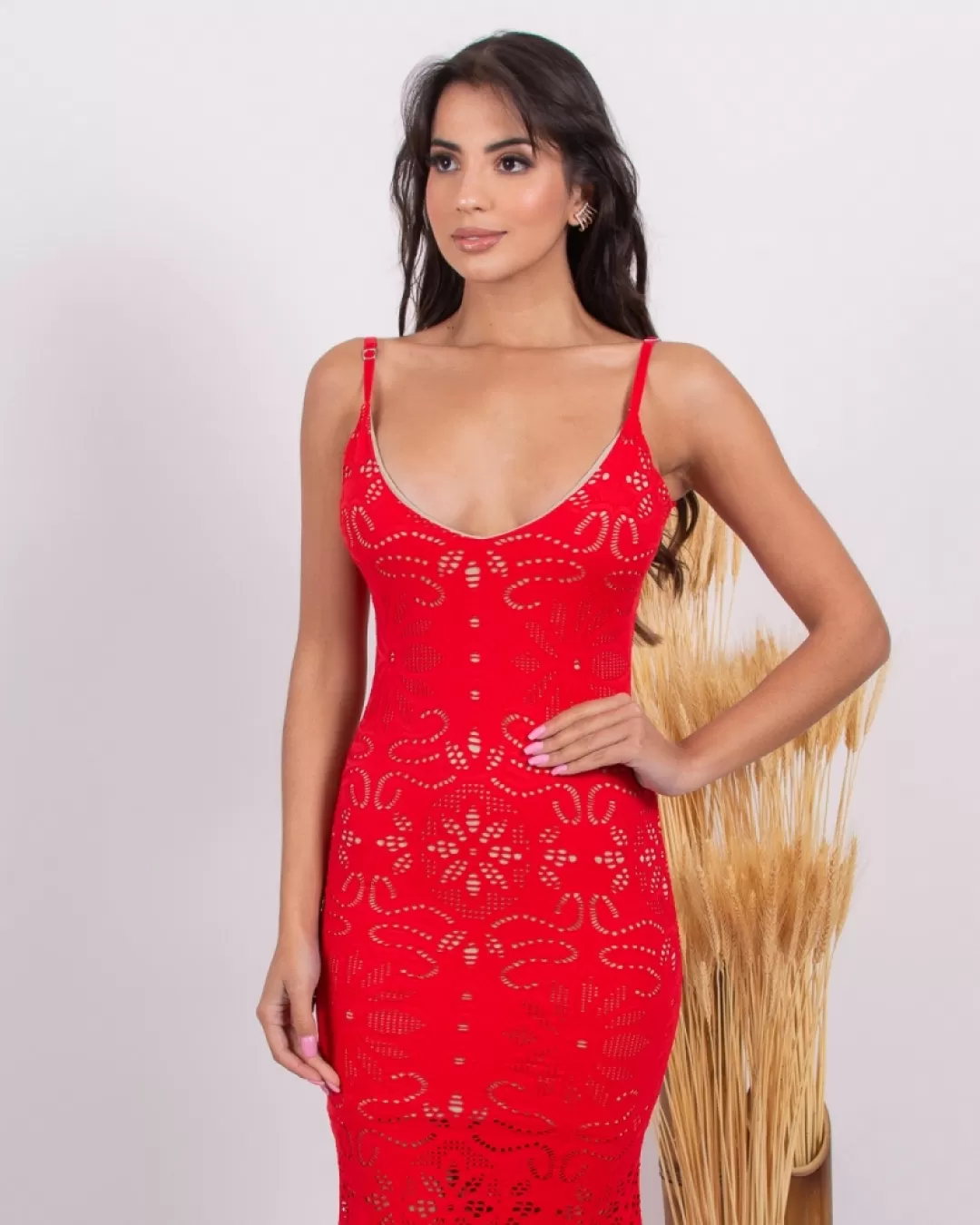 Limone - Dress Limone Red Lace Fashions - 10004524 Limone - Dress Limone Red Lace Fashions - 10004524