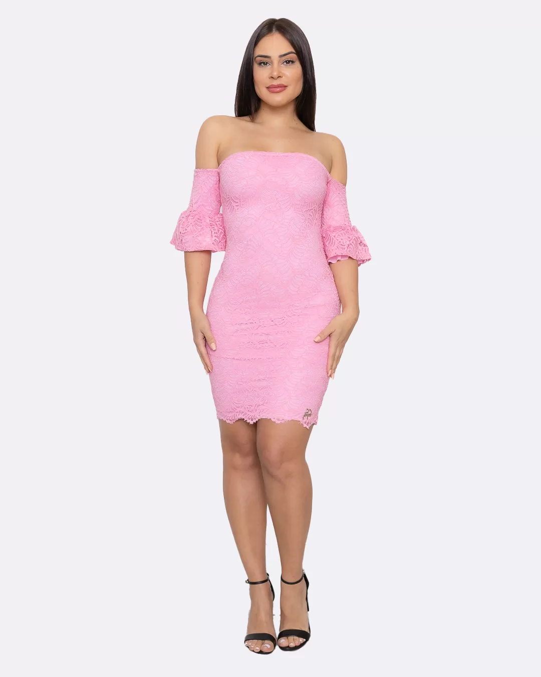 Miss Misses - Vestido Miss Misses Tubinho de Renda Rosa - 10005642