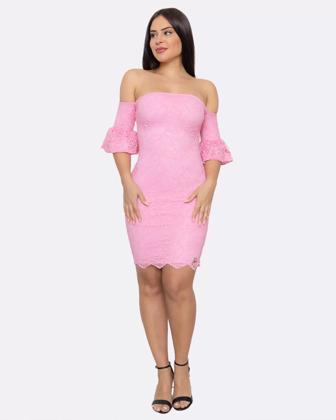 Miss Misses - Vestido Miss Misses Tubinho de Renda Rosa - 10005642
