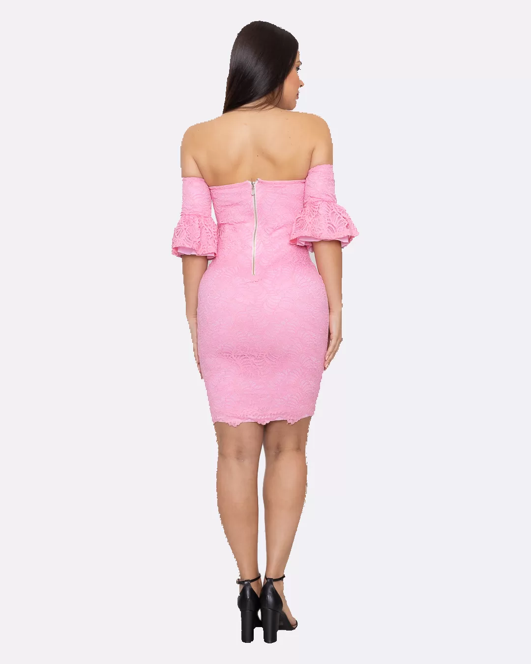 Miss Misses - Vestido Miss Misses Tubinho de Renda Rosa - 10005642