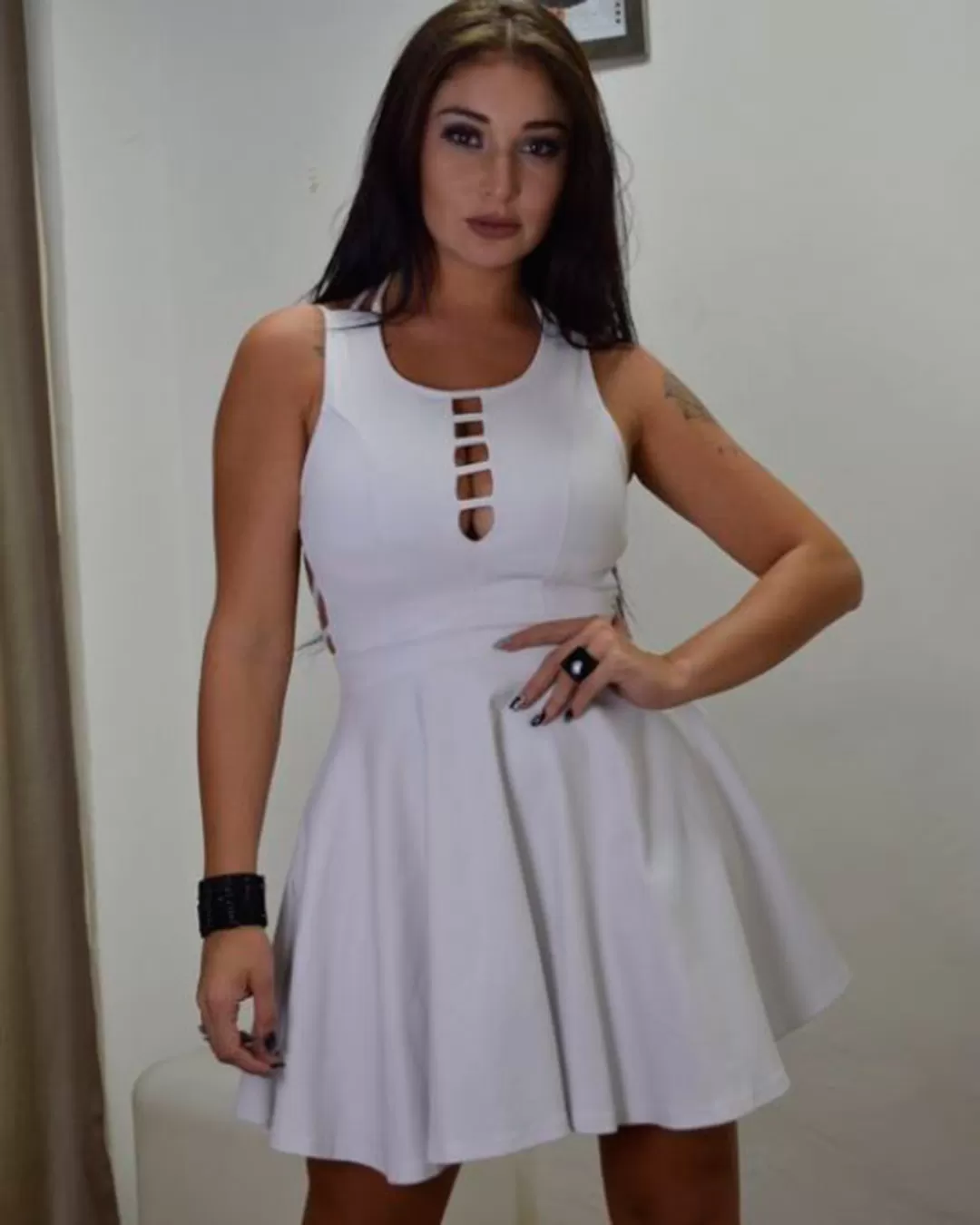 Limone - Vestido Limone tiras frente e costas Branco - 10005552